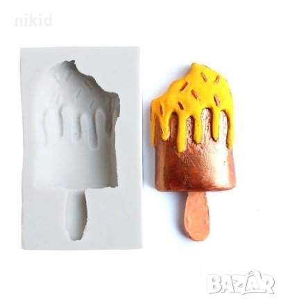 Разтопен ескимо сладолед на клечка силиконов молд форма фондан шоколад гипс и др , снимка 1