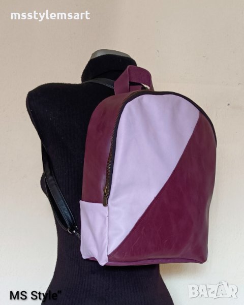 Дамска раница от естествена кожа! Ръчна изработка!, снимка 1