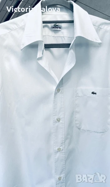 LACOSTE оригинал бяла мъжка риза, снимка 1