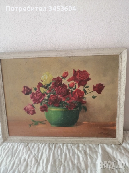 ОРИГИНАЛНА СТАРА КАРТИНА РОЗИ, снимка 1