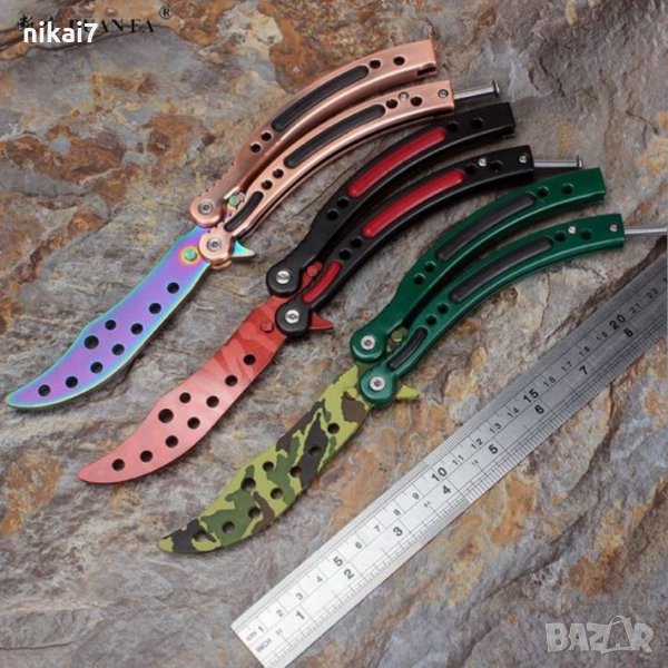 Тренировъчен нож пеперуда crossfire cs go от неръждаема стомана , снимка 1