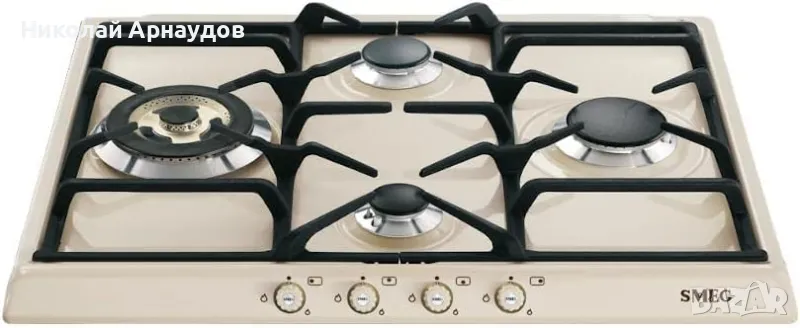 SMEG SR764PO Серия Cortina, Газов плот, 60 см, Крем, снимка 1