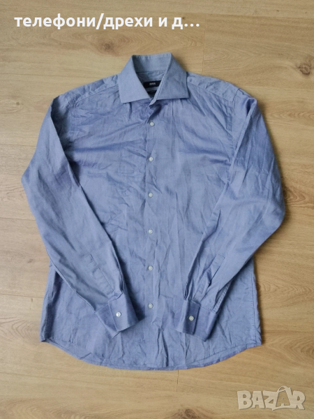 Оригинална памучна риза Hugo Boss Slim Fit (M), снимка 1