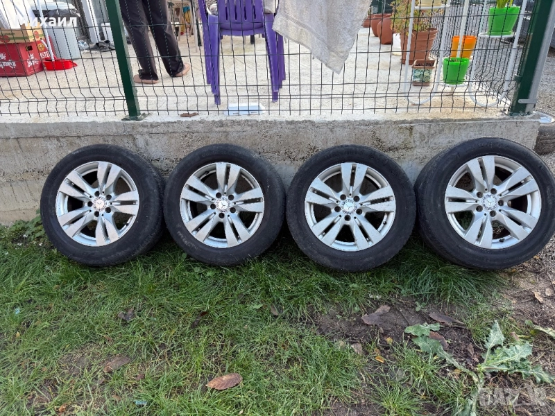 Алуминиеви джанти 16 инча с гуми, оригинални от  Мерцедес Е-клас 8J/16 ET46, снимка 1
