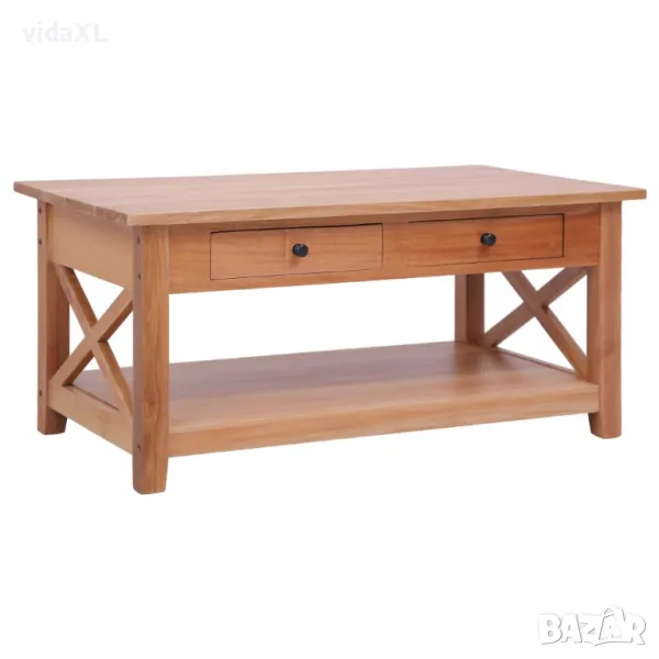 vidaXL Маса за кафе, 100x55x46 см, махагон масив（SKU:283838）, снимка 1