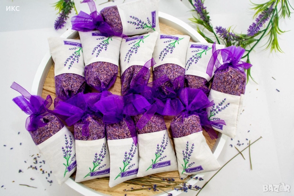 Лавандулови торбички, саше лавандула, натурален цвят, персонализиран етикет, едро и дребно, снимка 1