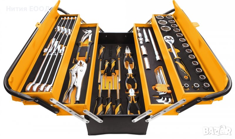 Метален куфар с комплект инструменти Tolsen GriPro , снимка 1