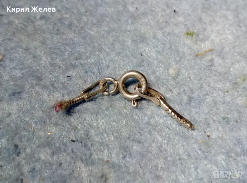 СТАРА СРЕБЪРНА ЗАКОПЧАЛКА За КОЛИЕ ВЕРИЖКА ГРИВНА СРЕБРО 925 ITALY КАРАБИНКА За СИНДЖИР 49940, снимка 1