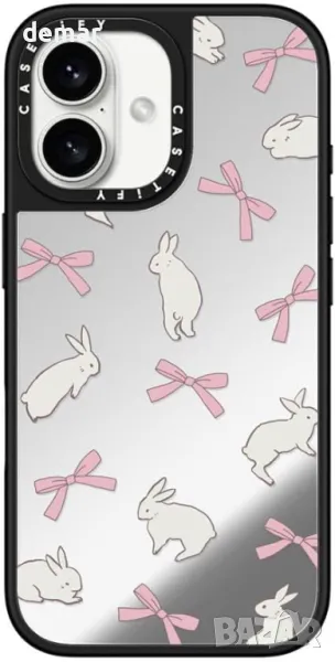 Калъф CASETiFY Mirror за iPhone 16, Съвместим с Magsafe - Сребристо върху черно, снимка 1