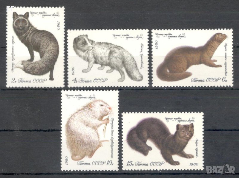 СССР, 1980 г. - пълна серия чисти марки, животни, 1*10, снимка 1