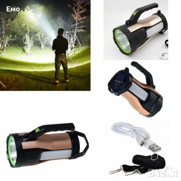 Соларен фенер HEL-T96, 30W, LED преден и страничен, радиус на осветяване 500 м, мощност 30W, снимка 1