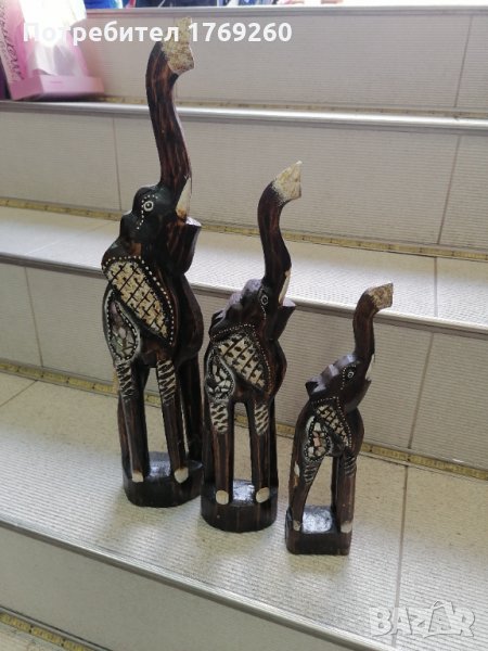 Продавам дървени слонове комплект! , снимка 1