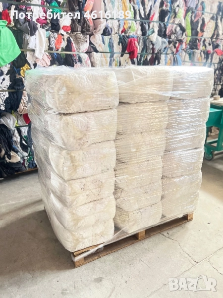 Бели нарязани памучни парцали 10кг разфасовка, снимка 1