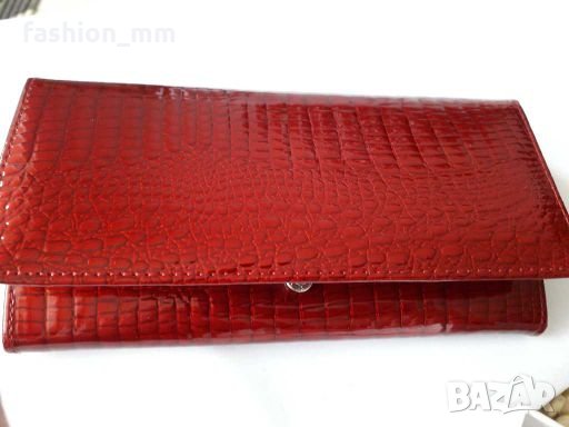 Кожено италия портмоне естествена кожа и лак, снимка 1