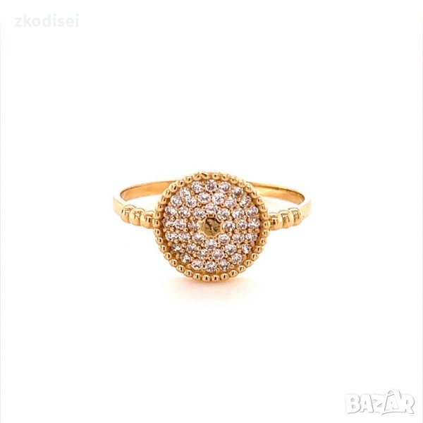 Златен дамски пръстен 1,63гр. размер:56 14кр. проба:585 модел:16456-5, снимка 1