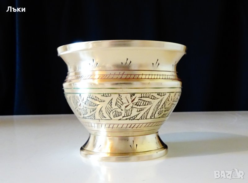 Бронзова чаша за вино,бокал,клетъчен емайл. , снимка 1
