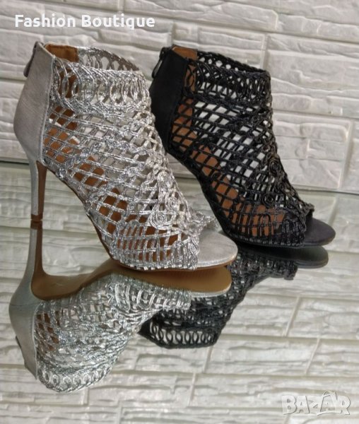 Летни сандали в сребристо, на ток 36/40, снимка 1