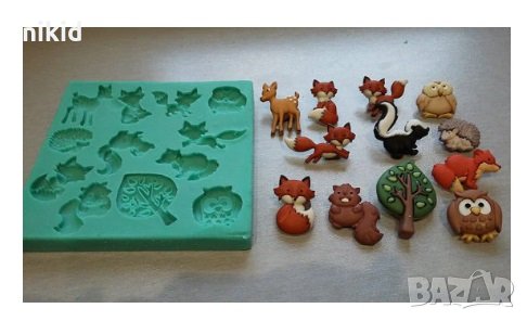 Много горски животни силиконов молд форма декорация украса фондан торта сладки , снимка 1
