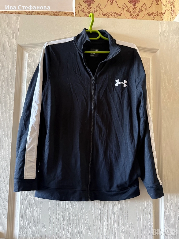 Under Armour черно мъжко  100% оригинално  спортно марково горнище с цип  , снимка 1