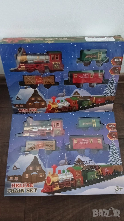 2бр коледни влакчета влак детски играчки елха подарък коледа декорация украса бебешки, снимка 1