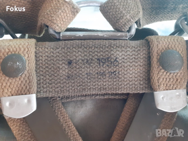 Стара армейска военна раница с метален самар печати, снимка 3 - Антикварни и старинни предмети - 53366789