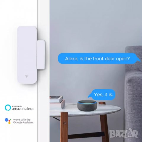 WiFi безжичен алармен датчик за врата, прозорец с известие, смартфон, сензор за врати прозорци Tuya, снимка 5 - Друга електроника - 33676667