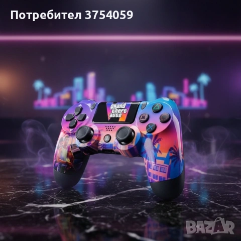 Безжичен джойстик за PS4 с тъчпад, вибрация и LED осветление – FC25 / GTA дизайн, снимка 5 - Друга електроника - 53124308