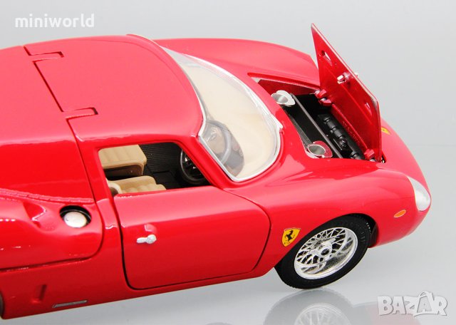 Ferrari 250 Le-Mans 1965 - мащаб 1:18 на bBurago made in Italy моделът е нов в кутия, снимка 7 - Колекции - 44097204