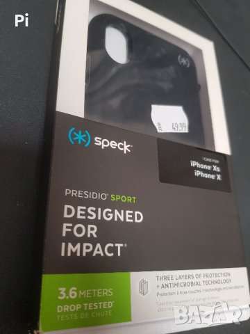 Протектор Speck Presidio Sport iPhone XS/X Black/Grey, снимка 2 - Калъфи, кейсове - 33351402