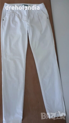 Бял памучен панталон Street One - M