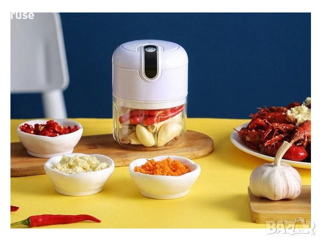 НОВИ! Мини електрически чопър 250мл безжична работа USB зареждане, снимка 5 - Чопъри и пасатори - 50734730