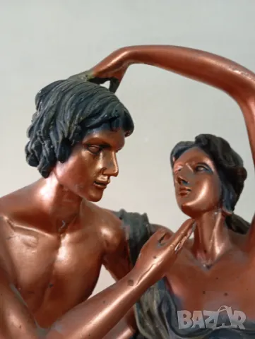 Фигуративен настолен, каминен часовник, снимка 2 - Антикварни и старинни предмети - 49798305