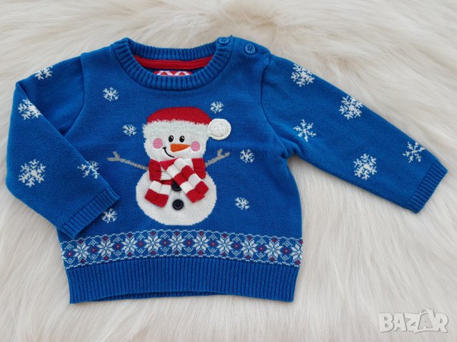 Коледен пуловер 3-6 месеца , снимка 4 - Бебешки блузки - 26219869