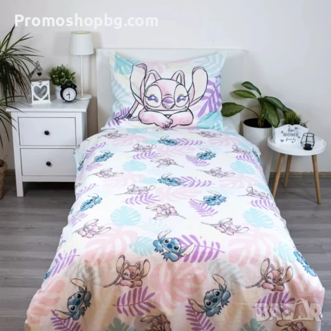 Спален комплект Лило и Стич, 100% памук, 2 части, 140x200 см, снимка 3 - Спално бельо - 50750694