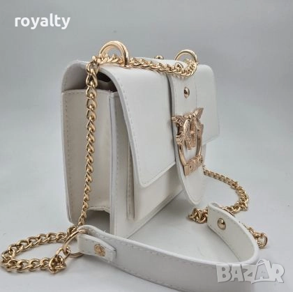 Pinko Бяла Кожена Дамска Чанта , снимка 2 - Чанти - 52816673