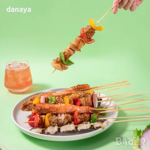 5531 Бамбукови шишчета за скара и барбекю, 2 мм, снимка 2 - Прибори за хранене, готвене и сервиране - 48433727