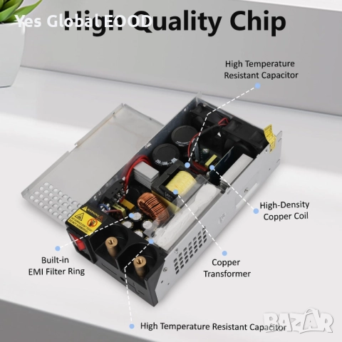 VIXKPIRR захранване 12V 50A 600W трансформатор AC към DC, снимка 2 - Друга електроника - 52413480