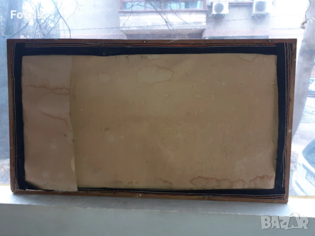 Голяма стара ръчно рисувана картина с масло върху плат рамка, снимка 6 - Антикварни и старинни предмети - 53390953