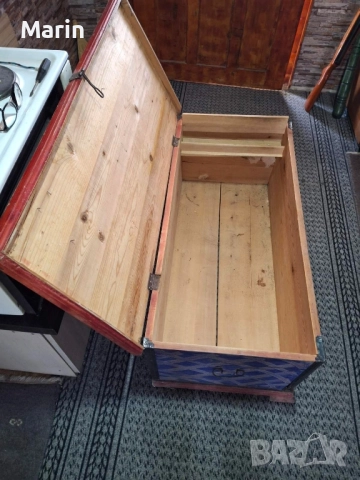 старинен рисуван дървен скрин, снимка 3 - Декорация за дома - 51582566