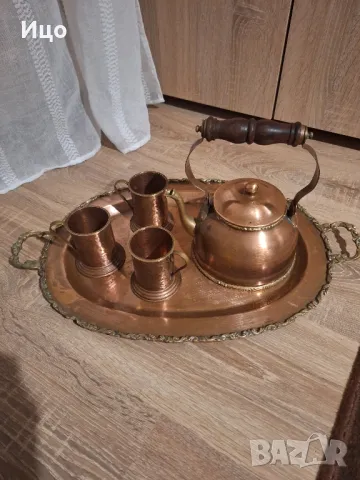 Меден чайник поднос и чаши, снимка 2 - Чаши - 49520425