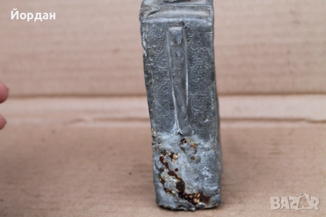 Стар калаен павур със ''Свети Георги'', снимка 4 - Антикварни и старинни предмети - 53326456