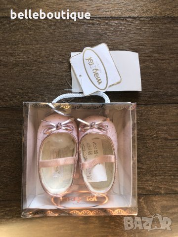 Красиви бебешки буйки за новородено момиченце Майорал Mayoral 15 номер, снимка 3 - Бебешки обувки - 32524499