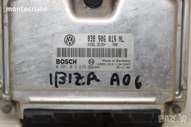 Моторен компютър ECU Seat Ibiza III / 038 906 019 NL / 038906019NL / 0 281 012 276 / 0281012276, снимка 2 - Части - 43327145