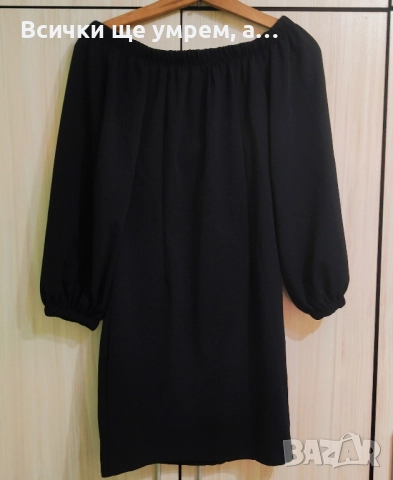 Черна официална къса рокля L, снимка 2 - Рокли - 51482211