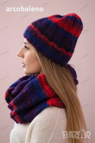 Дамски зимен комплект шапка и шал Zuzanna, 6цвята , снимка 3 - Шапки - 47811852