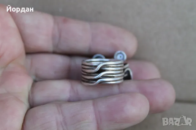 Уникален дамски сребърен пръстен с перли, снимка 5 - Пръстени - 50209936