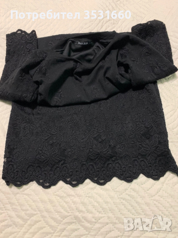 Стилна къса черна дантелена рокля, снимка 3 - Рокли - 53434285