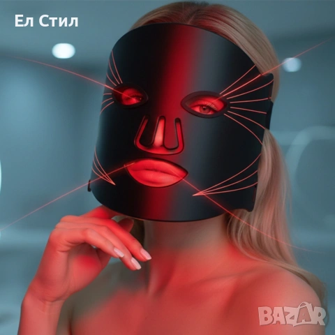 LED Маска за лице със 7 светлинни режима – Домашна фототерапия за по-чиста и спокойна кожа, снимка 4 - Други - 53567323