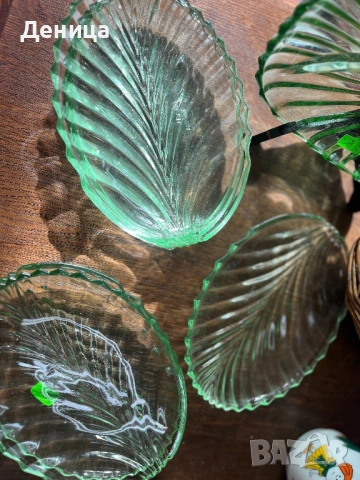 Зелено стъкло, снимка 3 - Чинии - 53601138