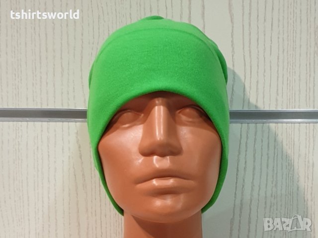 Нова зимна шапка с подгъв в неонов зелен цвят, снимка 8 - Шапки - 39325538